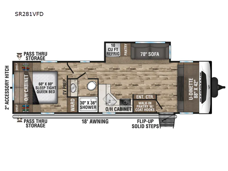 2022 Venture RV Stratus SR281VFD - Floor plan