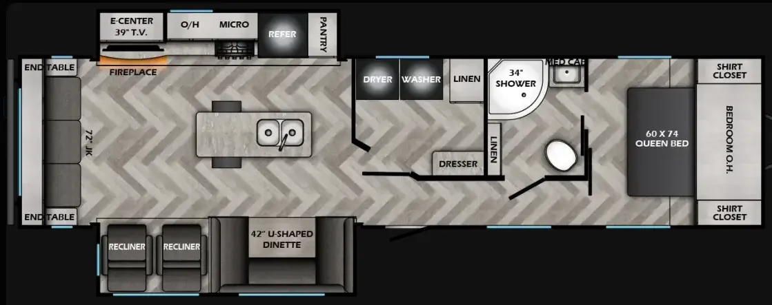 2025 CrossRoads Zinger 340LR - Floor plan