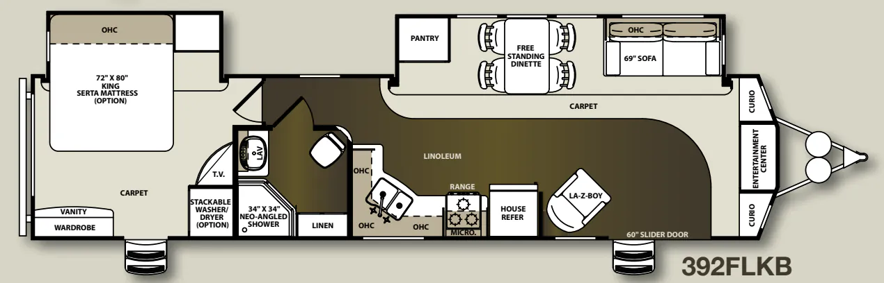 Forest River Sandpiper Destination 392FLKB floor plan