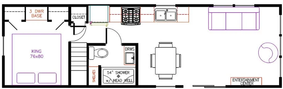 Elevation Park Model Company 3 Series 3-109 floor plan