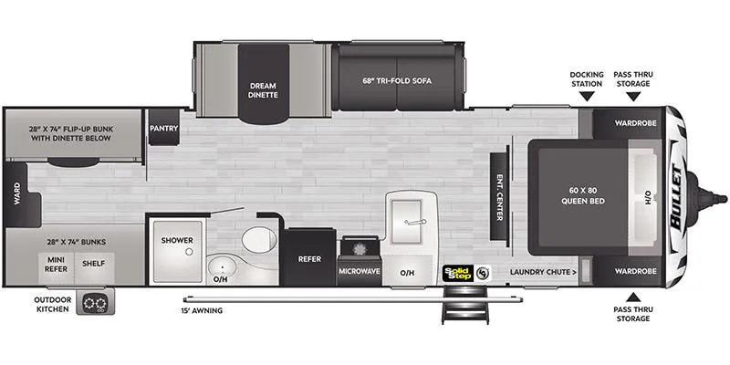 Keystone Bullet West 287QBSWE floor plan
