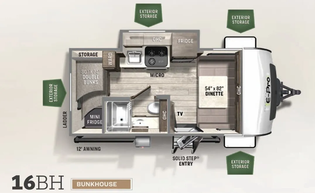Forest River Flagstaff E-Pro 16BH floor plan