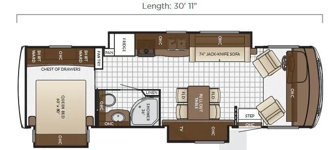 Newmar Bay Star Sport 3013 floor plan