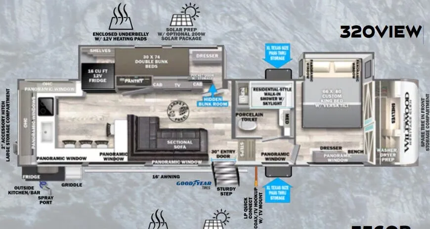 2024 Forest River Wildwood Heritage Glen 320VIEW - Floor plan