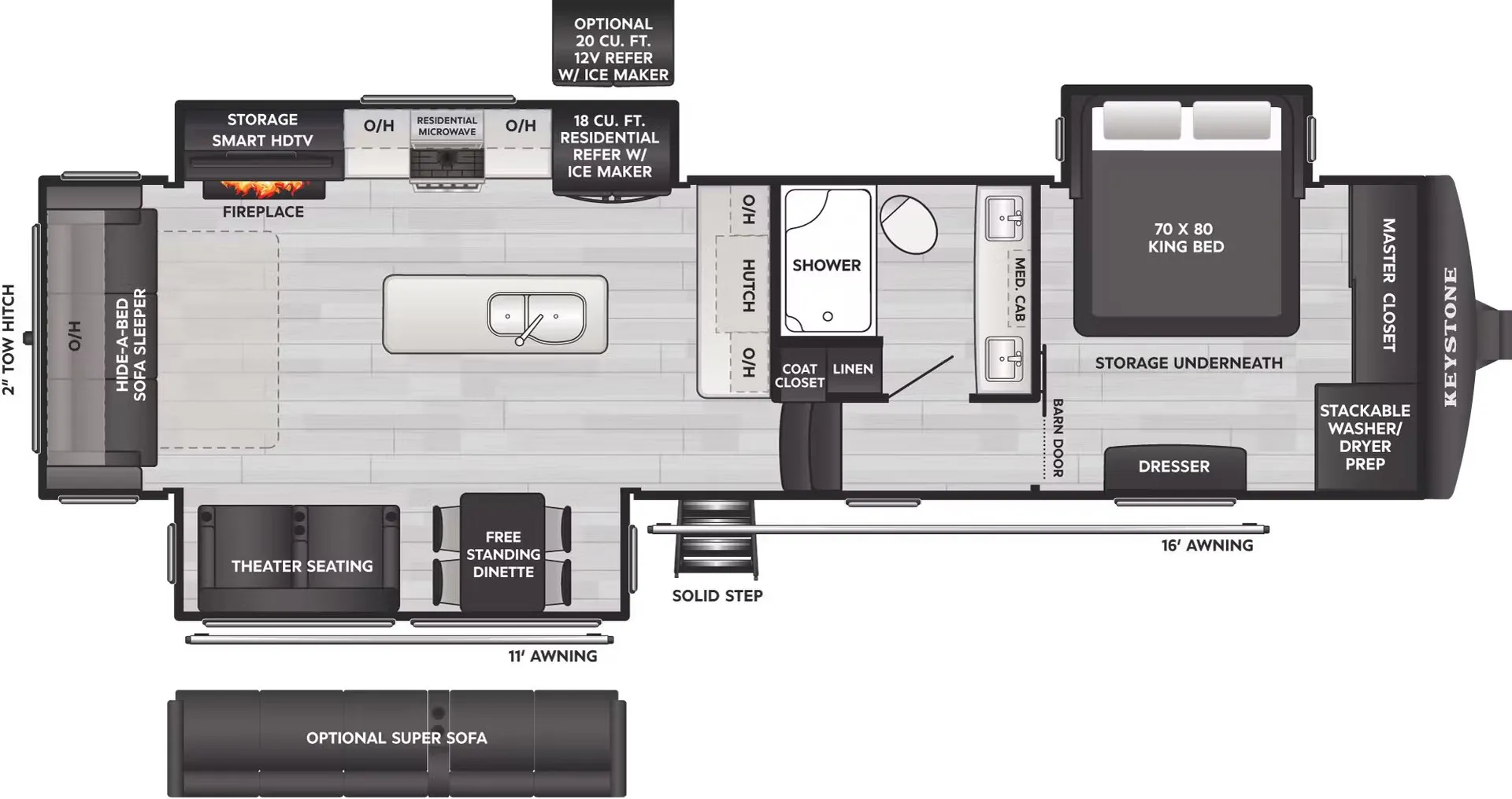 2026 Keystone Alpine Avalanche Edition 321RL - Floor plan