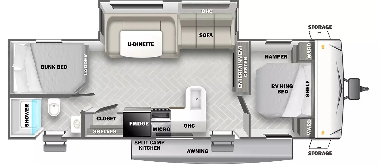 Forest River EVO T2600BHL floor plan