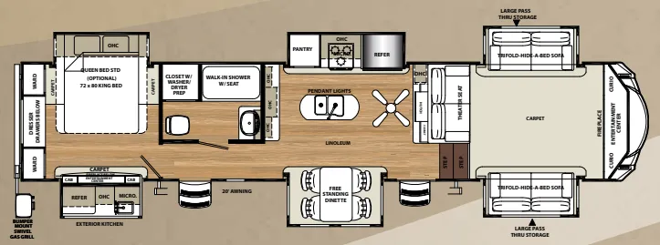 2018 Forest River Sandpiper 379FLOK floor plan