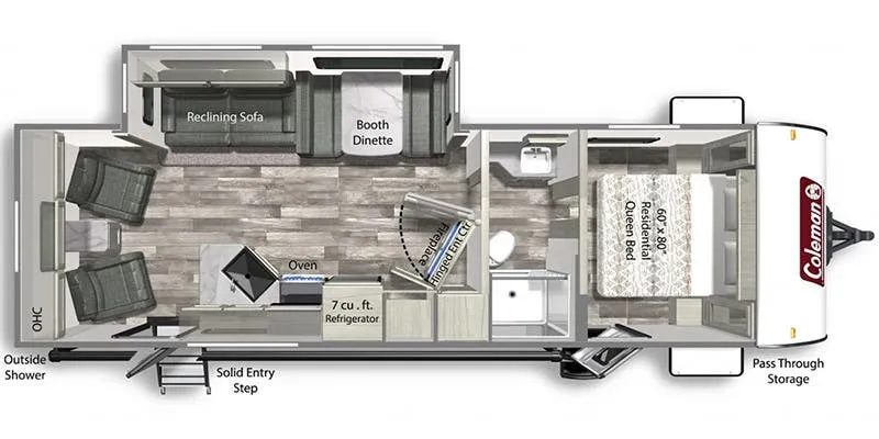 2023 Dutchmen Coleman Light 2715RL - Floor plan