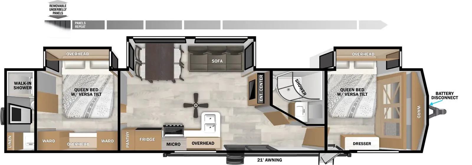2024 Forest River Wildwood Lodge 42DMS - Floor plan