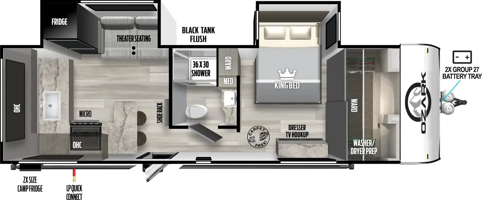 Forest River Ozark 2670RK floor plan