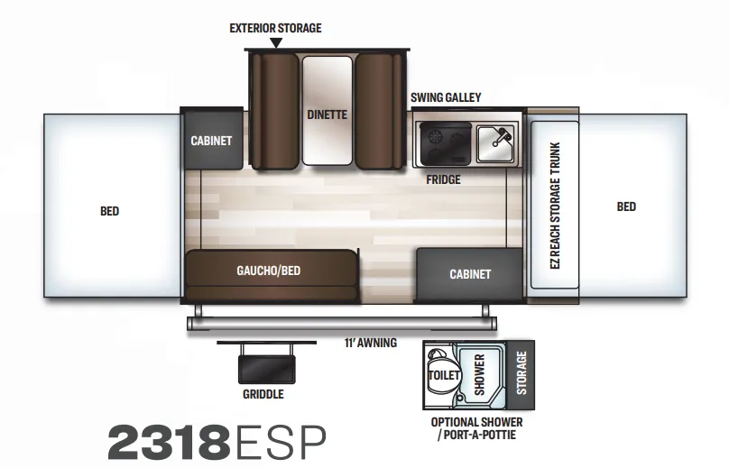 Forest River Rockwood Extreme Sports Package 2318ESP floor plan