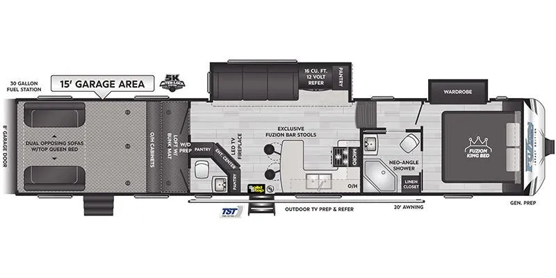 Keystone Fuzion Impact 415 floor plan
