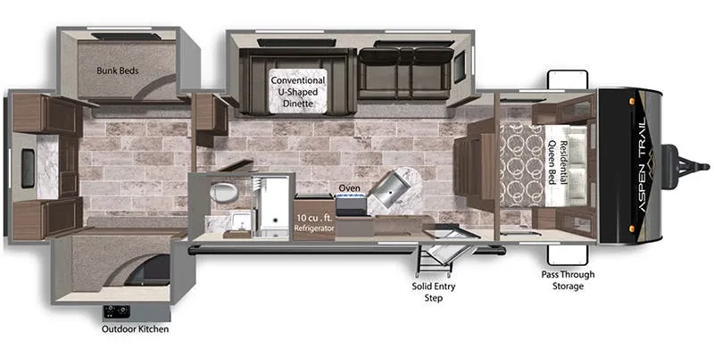 Dutchmen Aspen Trail 3230BHS floor plan