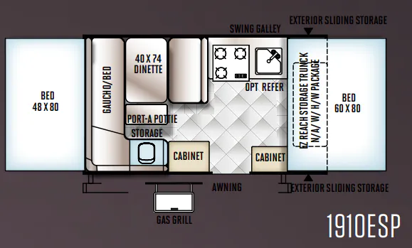 Forest River Rockwood Extreme Sports Package 1910ESP floor plan