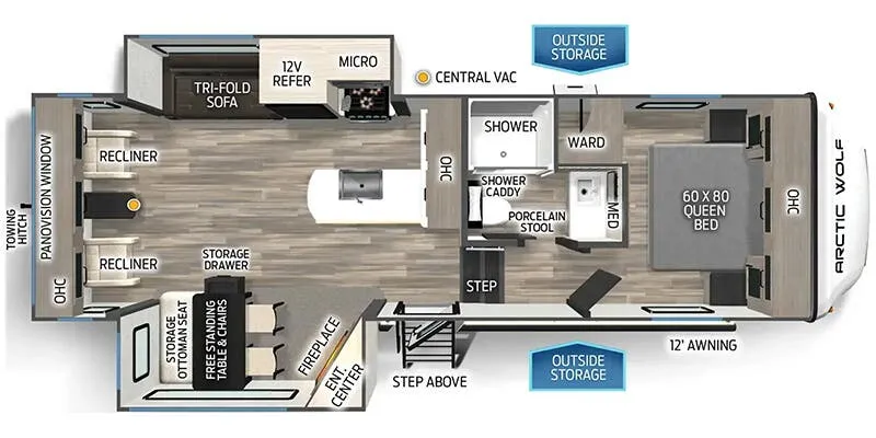 2025 Forest River Cherokee Arctic Wolf 27SGS floor plan