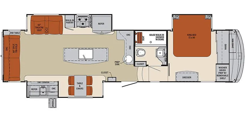 2018 Palomino Columbus 1492 366RL - Floor plan