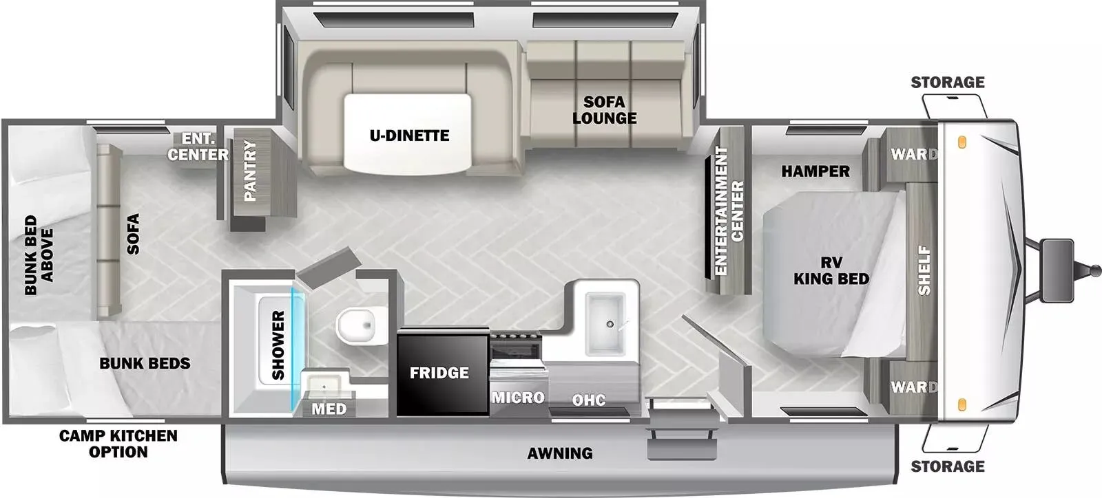 Forest River EVO T2700QBL floor plan