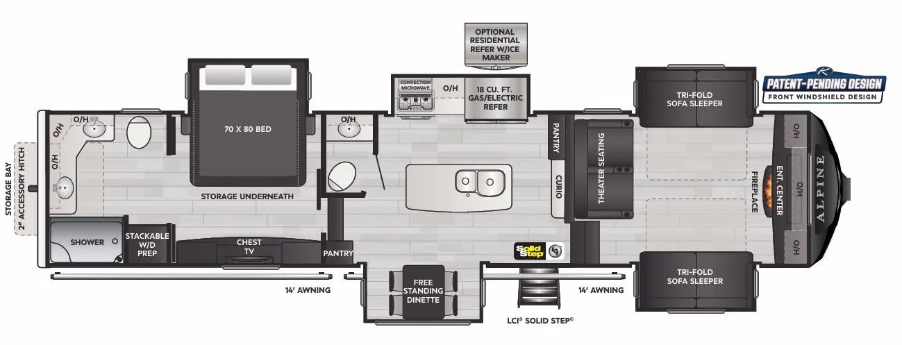 Keystone Alpine 3700FL floor plan