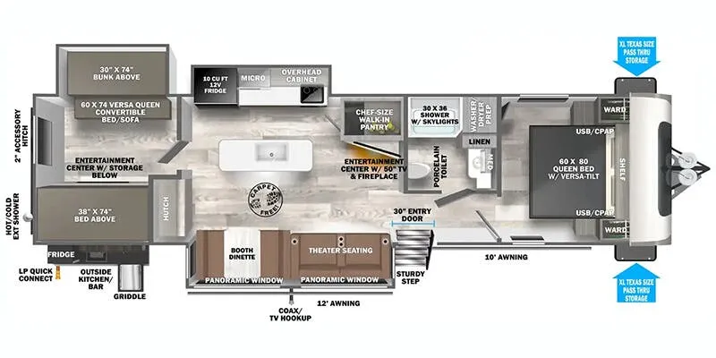 2025 Forest River Salem Hemisphere 310BHI floor plan