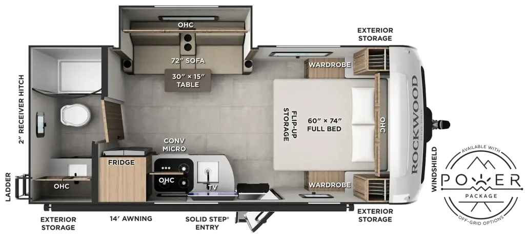 2027 Forest River Rockwood Geo Pro G20SFB floor plan