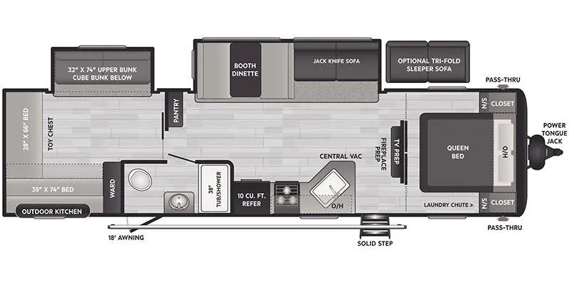 Keystone Hideout East 31BRD floor plan