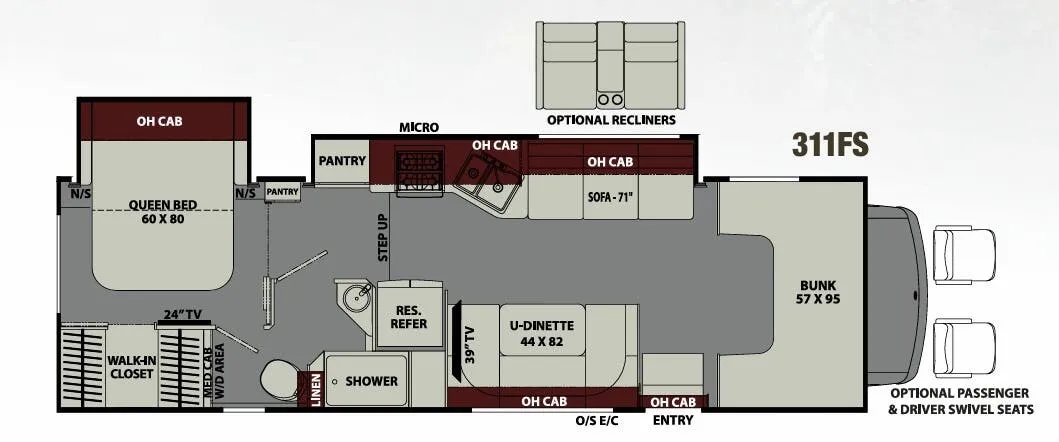Coachmen Leprechaun Premier 311FS floor plan