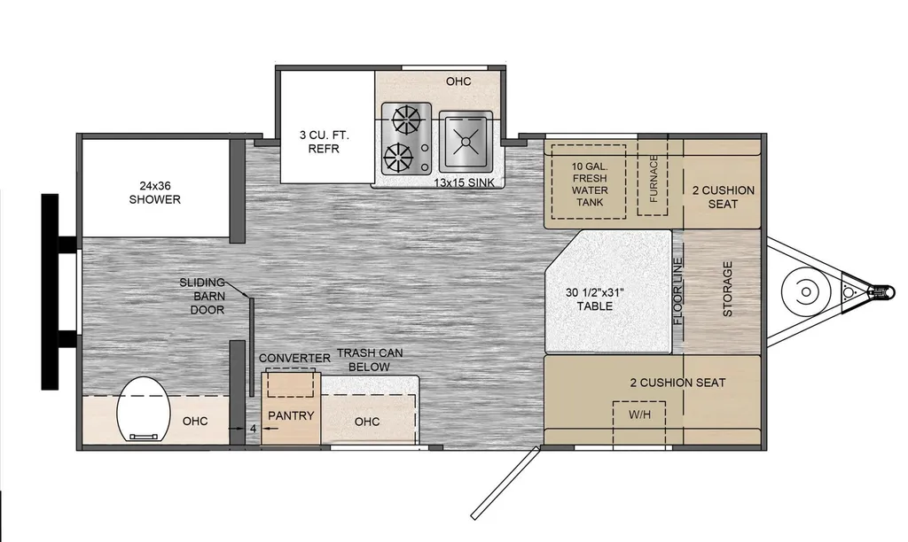 2025 Travel Lite Rove Lite 14FBS floor plan