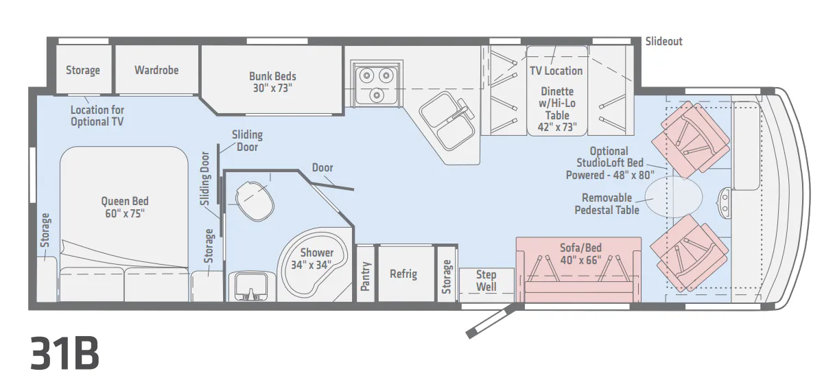 Winnebago Sunstar 31B floor plan