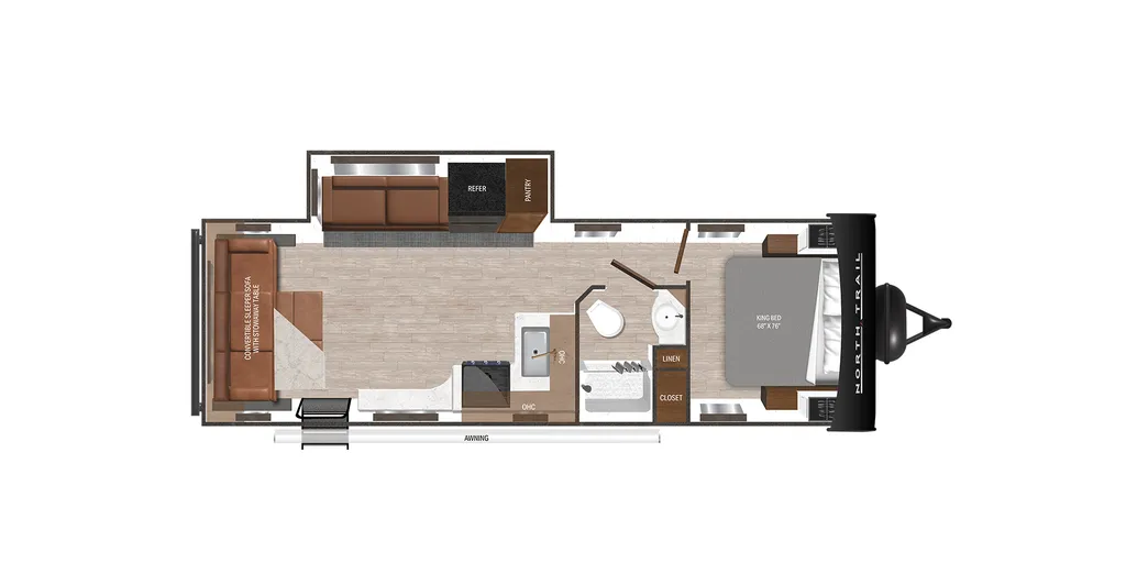 2024 Heartland North Trail Ultra-Lite Travel Trailer 26RLX floor plan