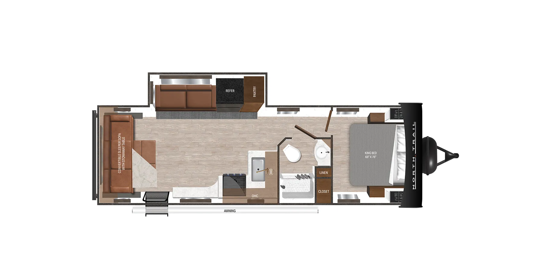 2024 Heartland North Trail Ultra-Lite Travel Trailer 26RLX - Floor plan