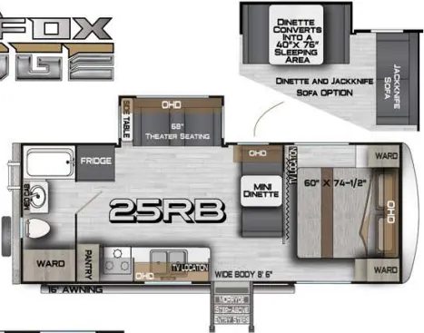 Northwood Arctic Fox Edge 25RB floor plan
