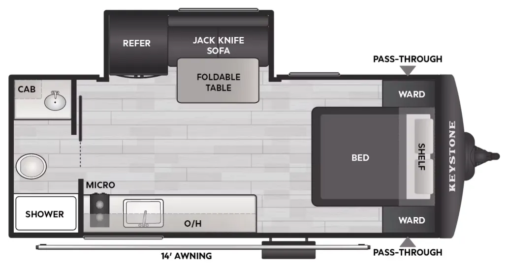 Keystone Bullet Classic 18RBC floor plan
