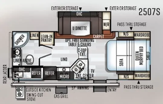 Forest River Rockwood Mini Lite 2507S floor plan