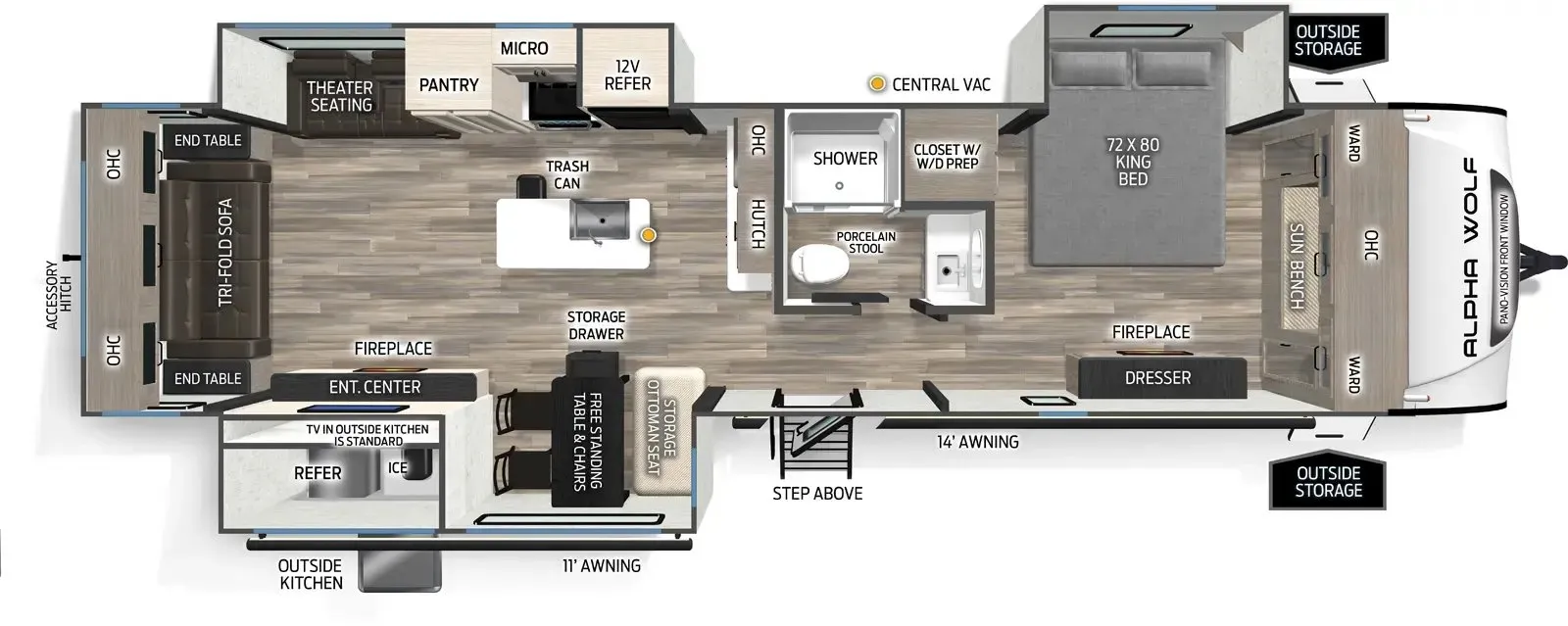 2026 Forest River Cherokee Alpha Wolf 33RL - Floor plan