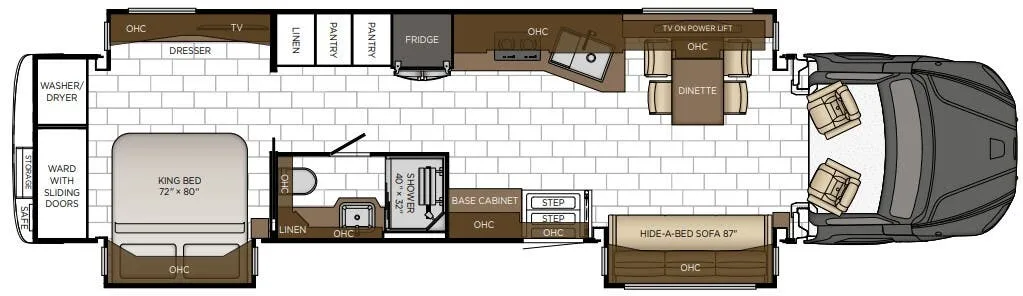 Newmar Supreme Aire 4504 floor plan