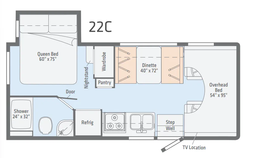 Winnebago Outlook 22C floor plan