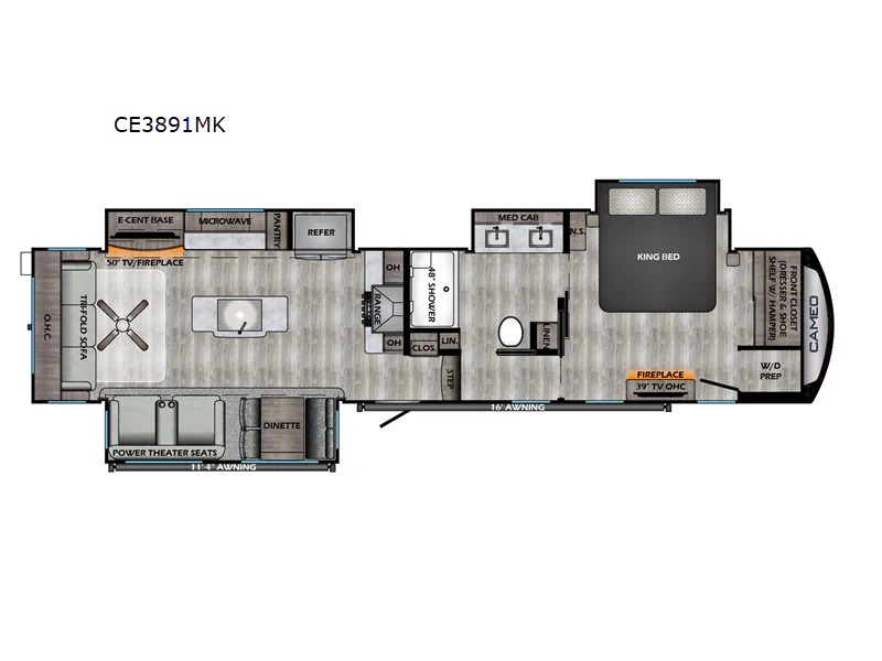 2023 CrossRoads Cameo 3891MK - Floor plan