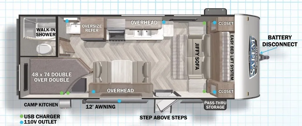 Forest River Salem Cruise Lite 19DBXL floor plan