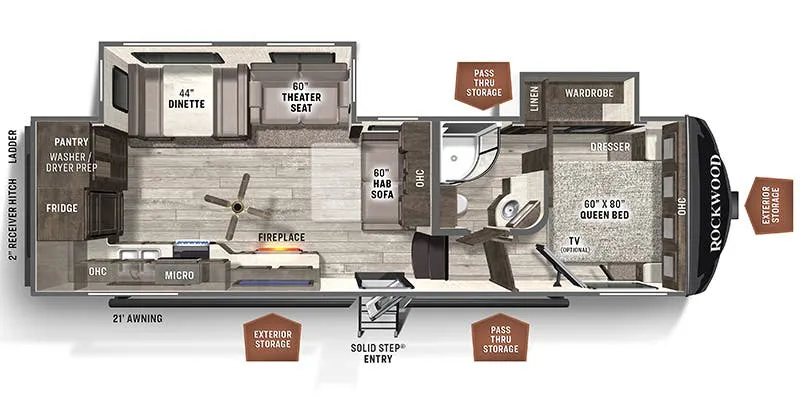Forest River Rockwood Ultra Lite 2881S floor plan