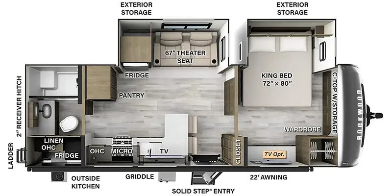 Forest River Rockwood Signature 8265KBS floor plan