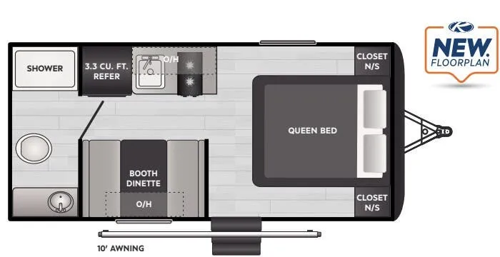 2019 Keystone Springdale Mini 1700FQ - Floor plan
