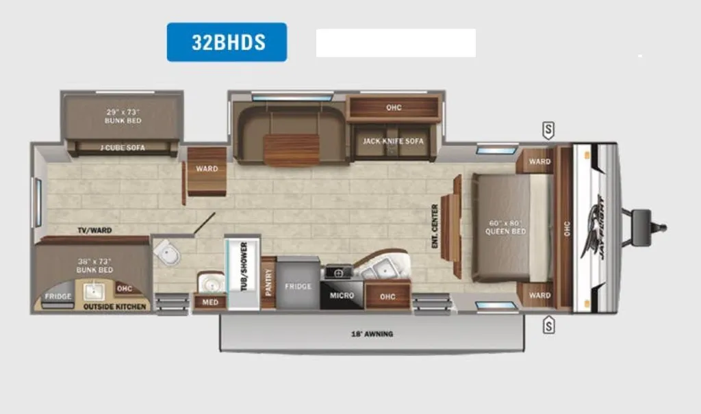 2022 Jayco Jay Flight 32BHDS floor plan