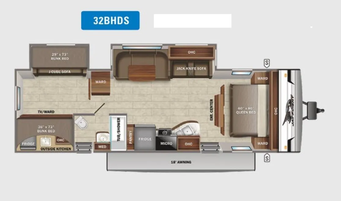 2022 Jayco Jay Flight 32BHDS - Floor plan