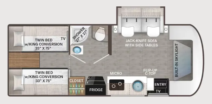 Thor Motor Coach Gemini AWD 24KB floor plan