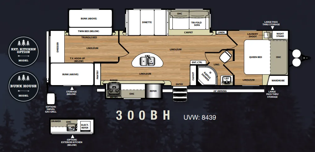 Forest River Salem Hemisphere Lite 300BH floor plan