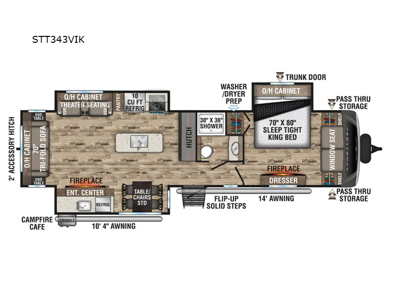 2023 Venture RV SportTrek Touring Edition STT343VIK - Floor plan
