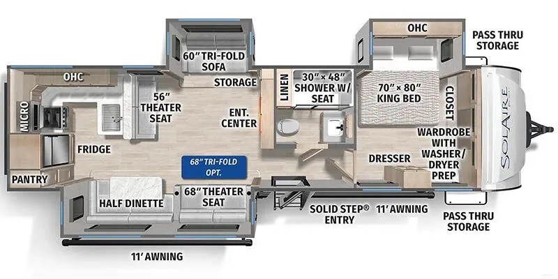 Palomino Solaire Ultra-Lite 3060RKTS floor plan