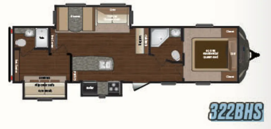 Keystone Sprinter 322BHS floor plan