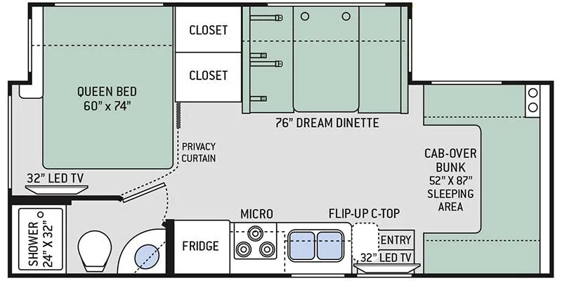 2020 Thor Motor Coach Freedom Elite 24FE - Floor plan