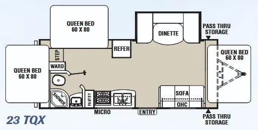 Coachmen Freedom Express Ultra Lite 23 TQX floor plan